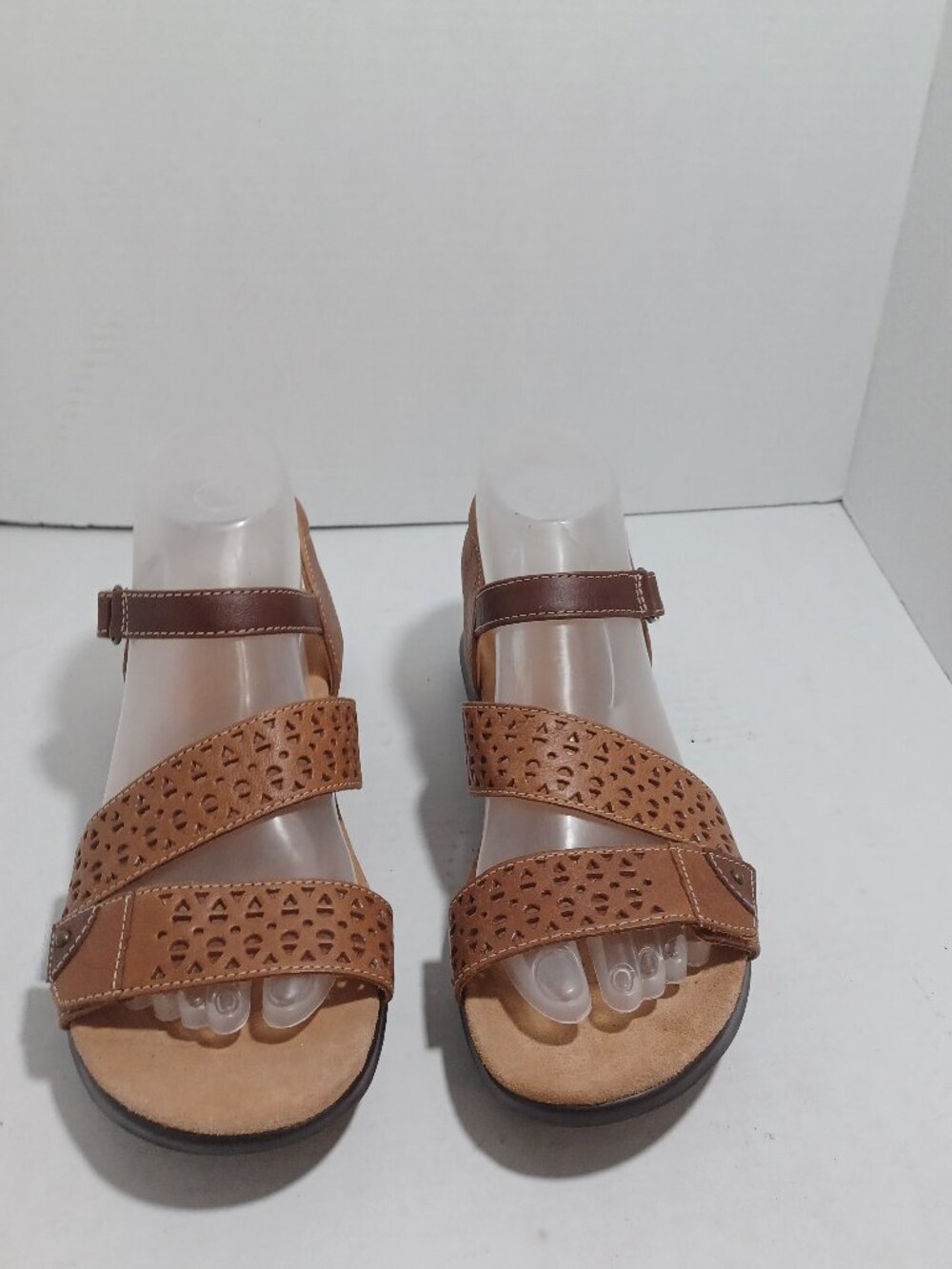 Clarks Women's Kitly Way Brown Leather Sandals Size 8m